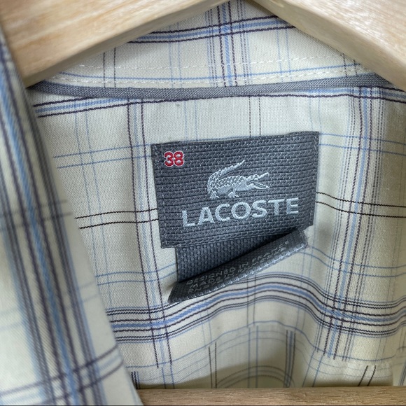 Lacoste plaid 2 pack shirt bundle - sz 38 (small, neck 14.5) - Picture 4 of 13